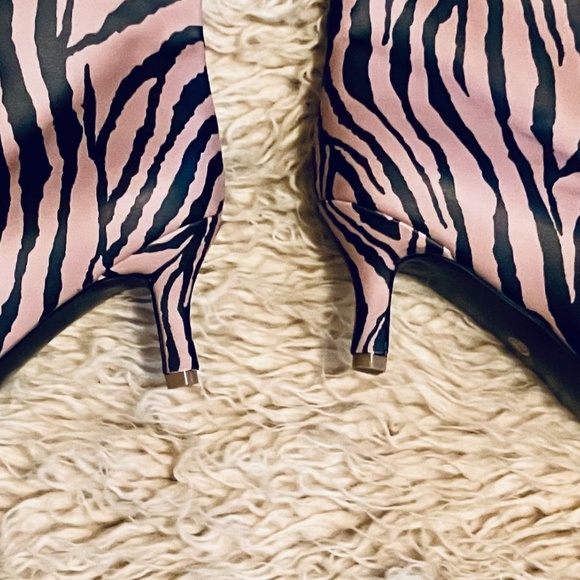 Modern Tan And Black Zebra Print Tall Boots (11) - Picture 2 of 5